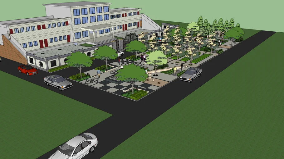 A recreation park near a street