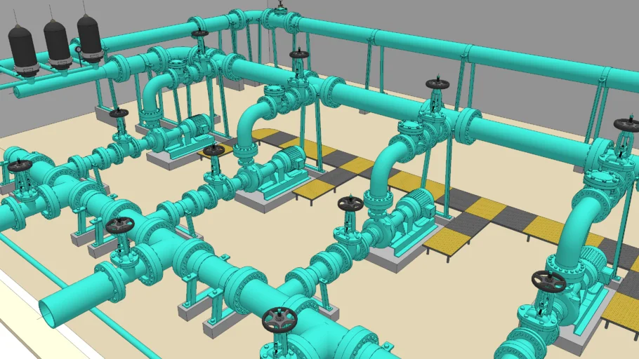 IRRIGATION PUMP STATION, WATER METER AND FILTER , GATE VALVE CONNECTION