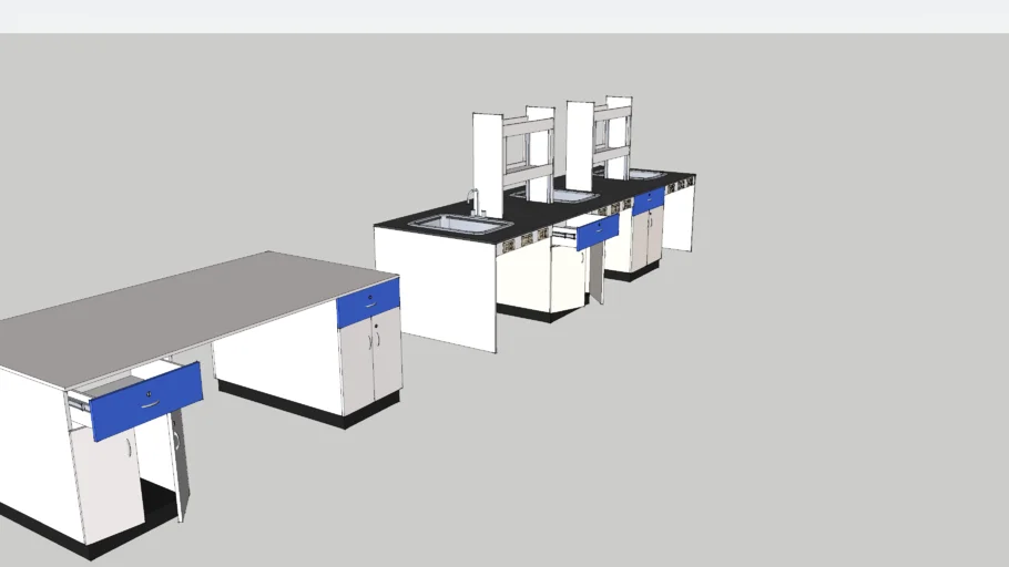 Laboratory table with sink and reagent rack