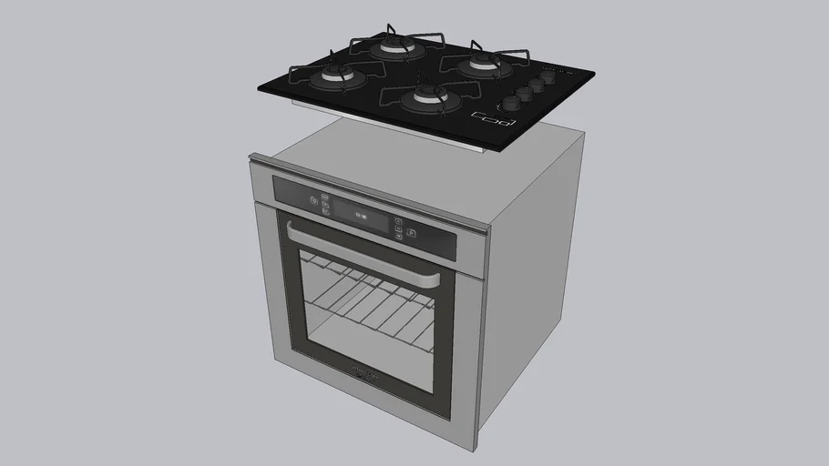 Cooktop 4 bocas + forno embutir