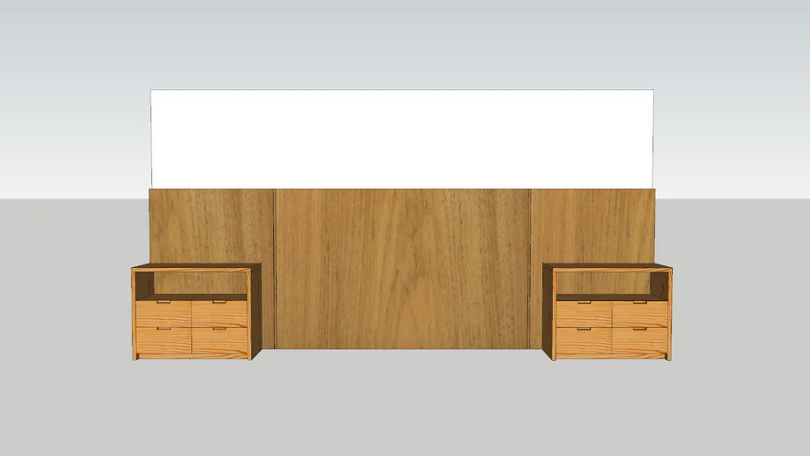 Headboard in MDF Panel and Corner Table
