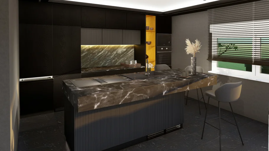 dark kitchen