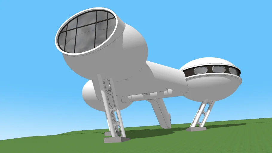 Space Age House with hanging garden