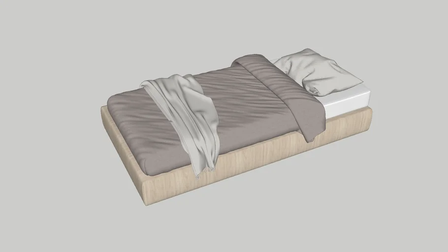 Cama de solteiro minimalista
