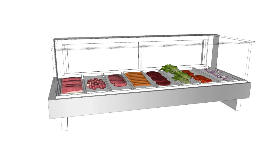 Vitrine refrigerada vidro reto - Padaria (The bakery)