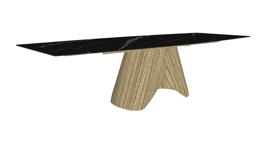 Roma Dining Table Closed Black Porcelain By Modloft
