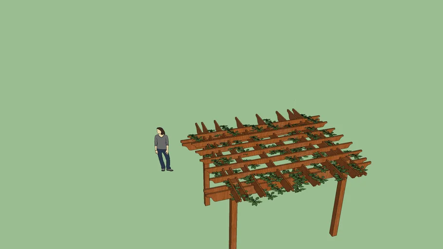 pérgola con plantas