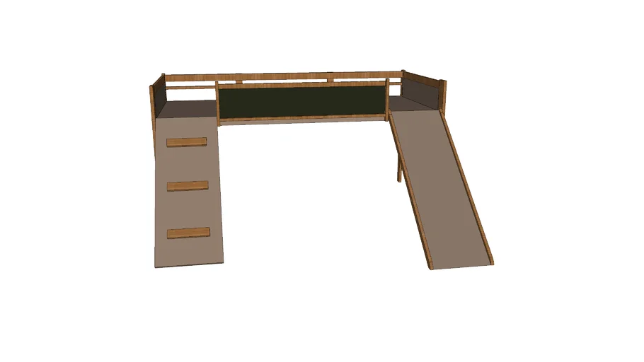 Cama garatuja solteiro com escorregador e escalada - TOKSTOK - (97.5cmX194cmX185cm)