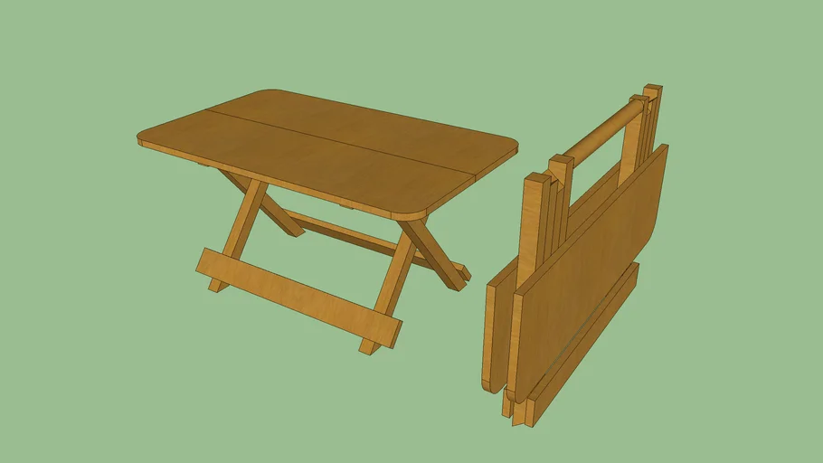 Meja Lipat Kayu (Wooden Folded Table)