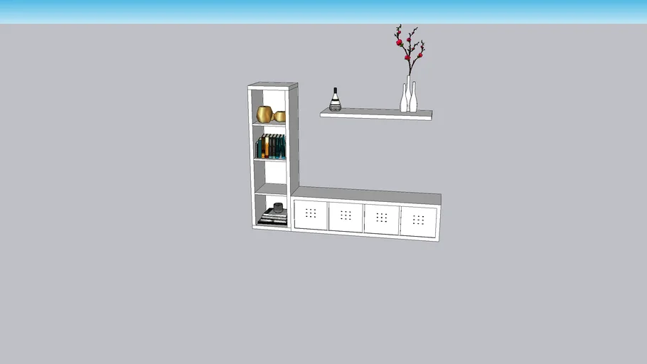 IKEA KALLAX / LACK Storage combination with shelf, white