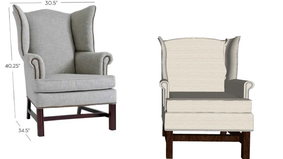 Potter Barn Thatcher Upholstered Wingback Chair