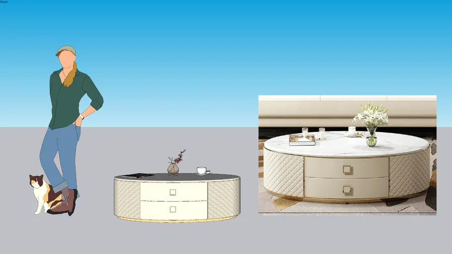 Oval center table