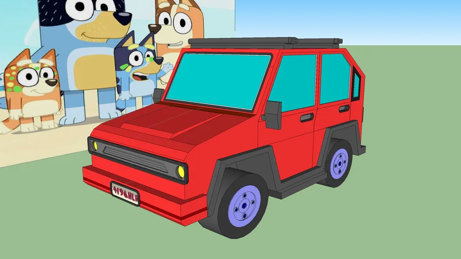 bluey  car family heeler
