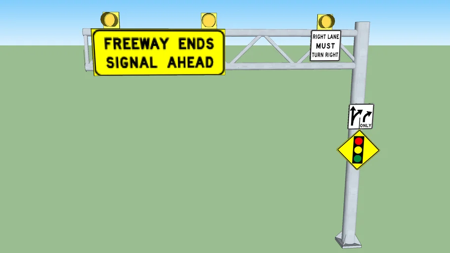 freeway ends sign