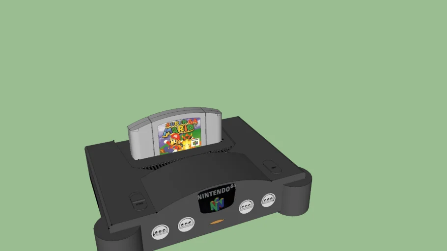 Nintendo 64 with Super Mario 64 in it