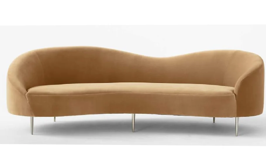 Curvo Camel Velvet Sofa