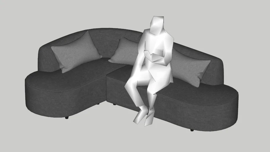 Nordic L Shape Sofa Enscape Material