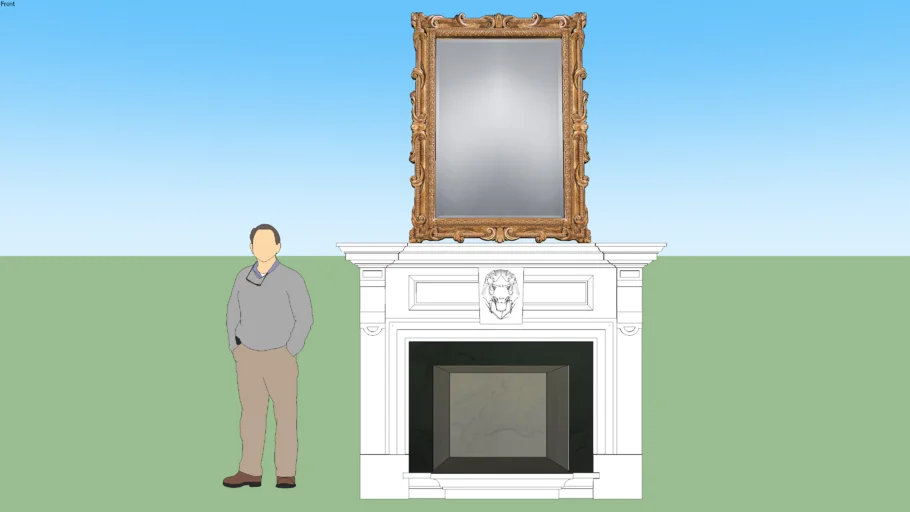 Colonial Fireplace with Mirror