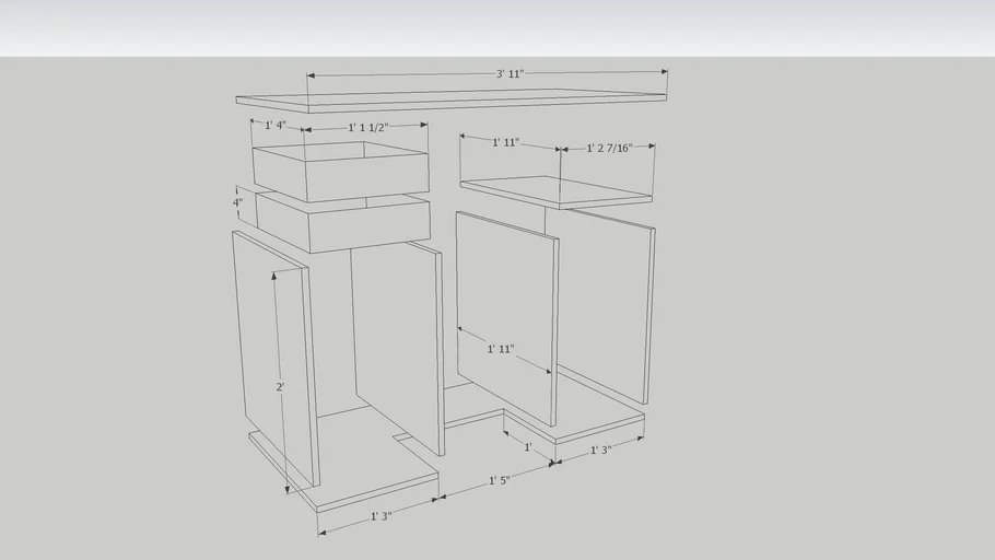 Computer Desk exploded view