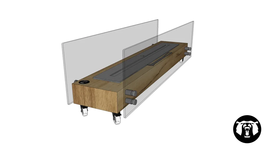 Lareira Ecológica Portátil 120cm Madeira Clara