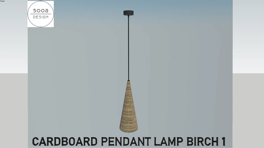 Cardboard pendant lamp BIRCH 1 - SOOA DESIGN | 3D Warehouse