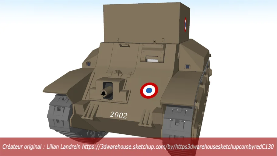 WW2 French army flamethrower Char Renault D2 tank