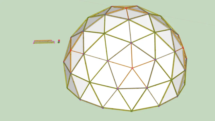 Geodesic frame hubs&struts (5/9) Estructura Geodésica de nodos ...