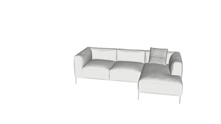 WHITE SOFA 2.4 X 1.65 M FOR 3DS