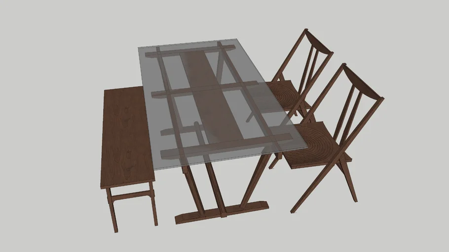 WOODEN DINNER TABLE SET