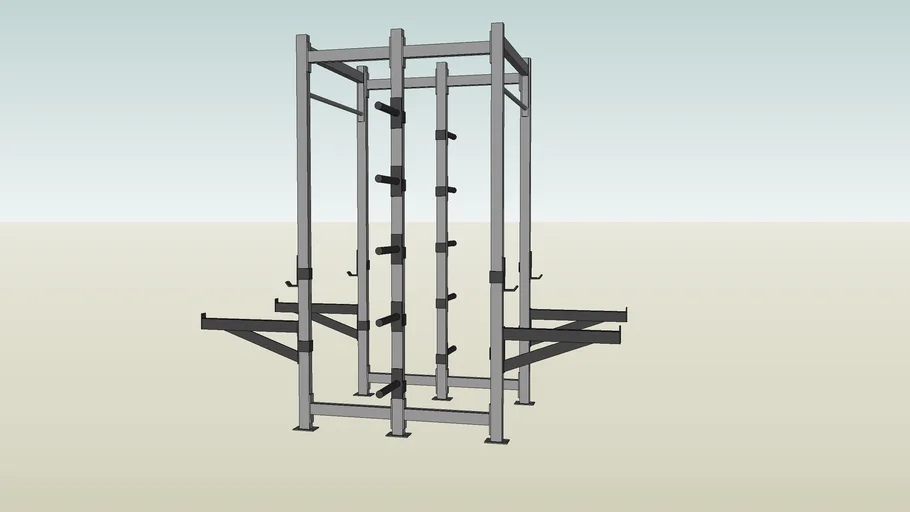 Max Station Weight Lifting Double Half Rack