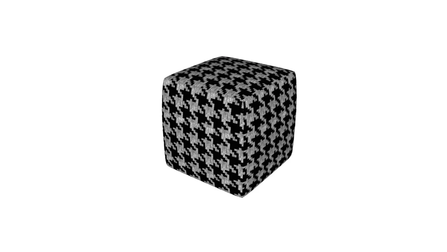 Hester Pouf in Black White Houndstooth by Modloft