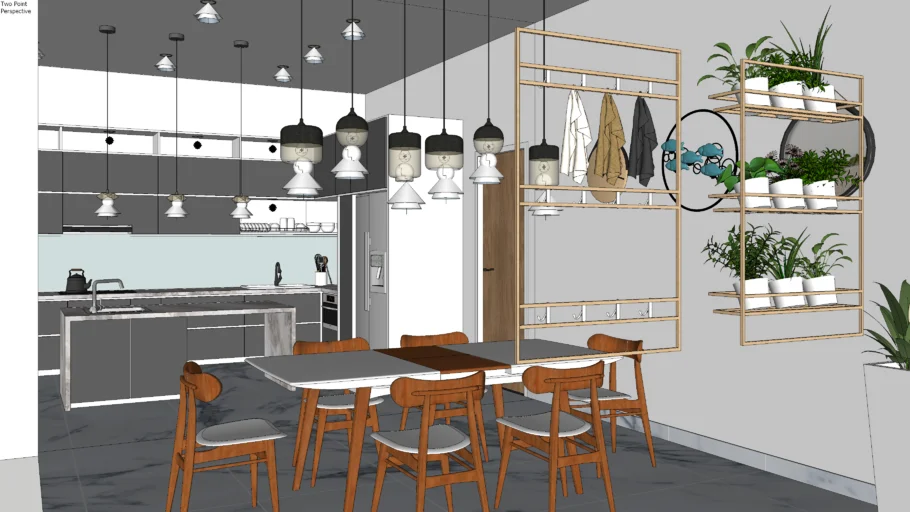 Kitchen and dinner room (vray ready)