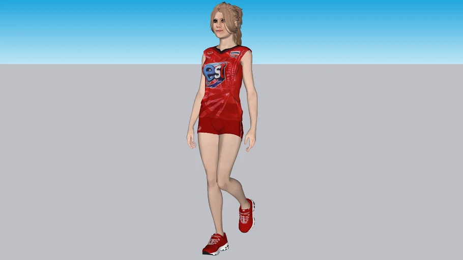 Volleyball Player Walking
