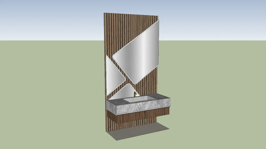Wash basin with cabinet