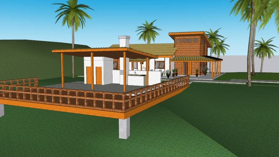 casa de madeira com mirante 
