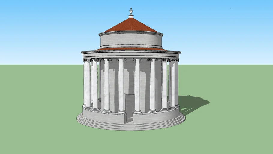 Ionic round temple, 20 columns. Plus internal structure