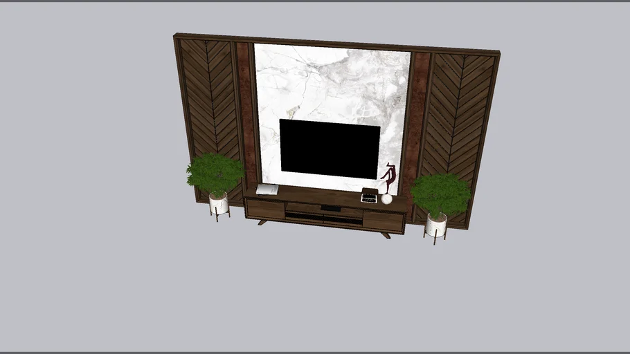 9250. Free Sketchup Wall TV Model Download.skp