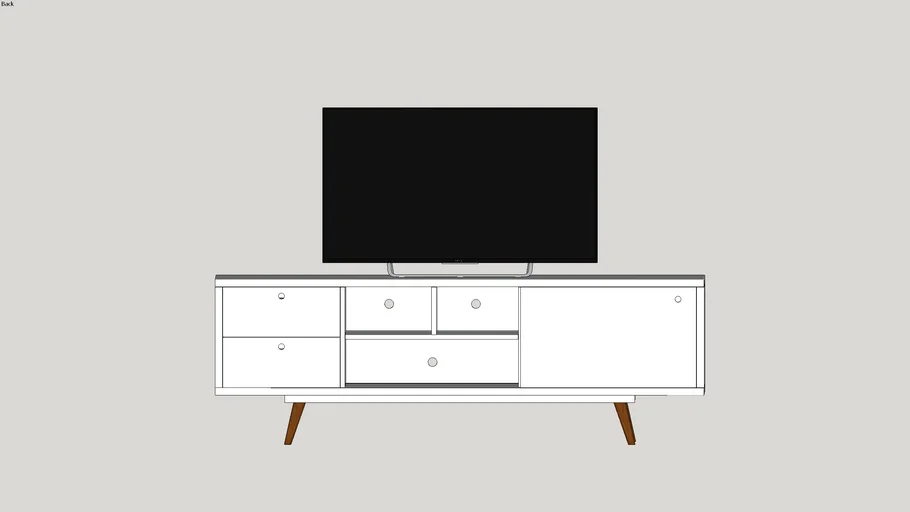 Rack Retrô Weimar Branco 162 cm MOBLY