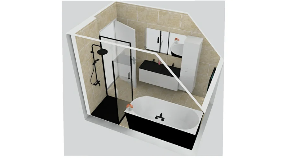 Projet aménagement salle de bain travertin