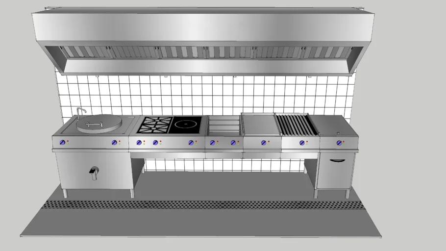 Cocina mural puente industrial acero inox