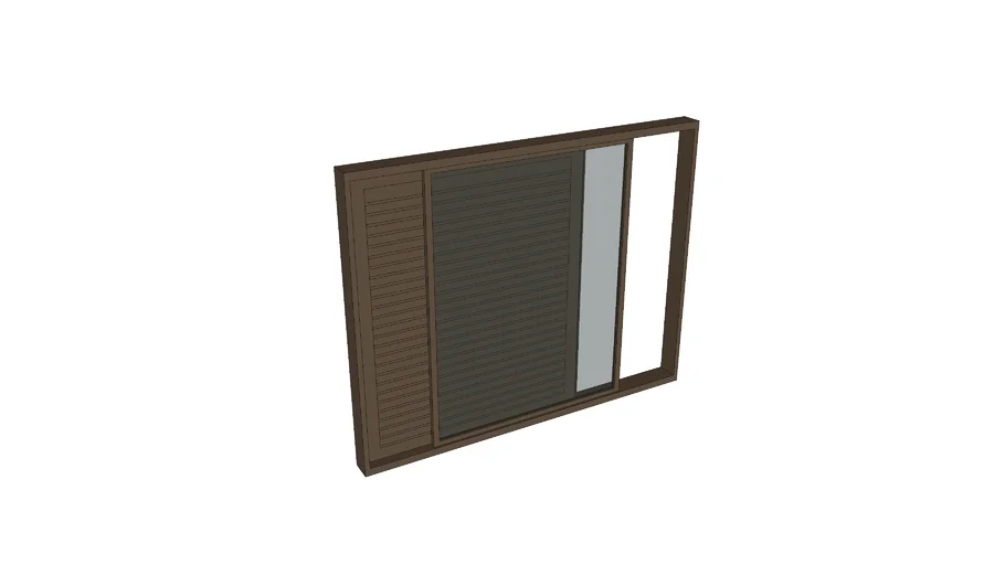 Janela veneziana de alumínio 3 folhas - (120cmX150cmX10cm)
