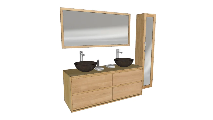 Meuble sous-vasque en teck BEL150 (L:150cm) - collection BELON