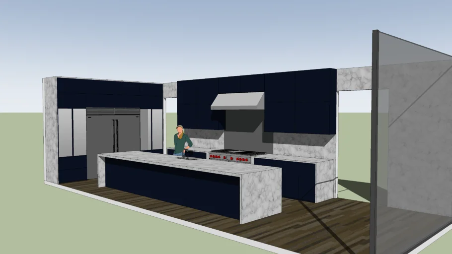 Modern Blue Kitchen 