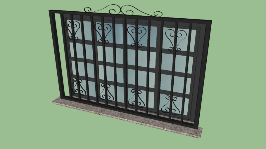 VENTANA CON REJA 100 x 150 TABIQUE 012