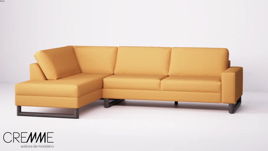 Sofá Nickel - Estofado em couro ou tecido - Moderno/design/confortavel/sala/estar/tv/recepção/sala