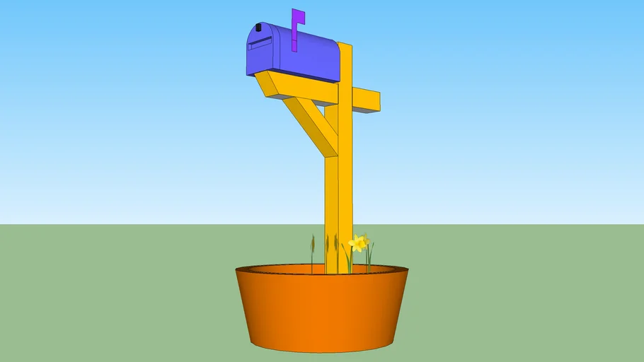 Rural Mailbox with half-barrel planter