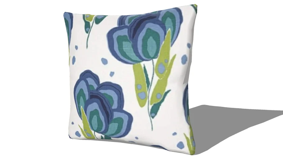 Pillow-Happy Poppies-Blue
