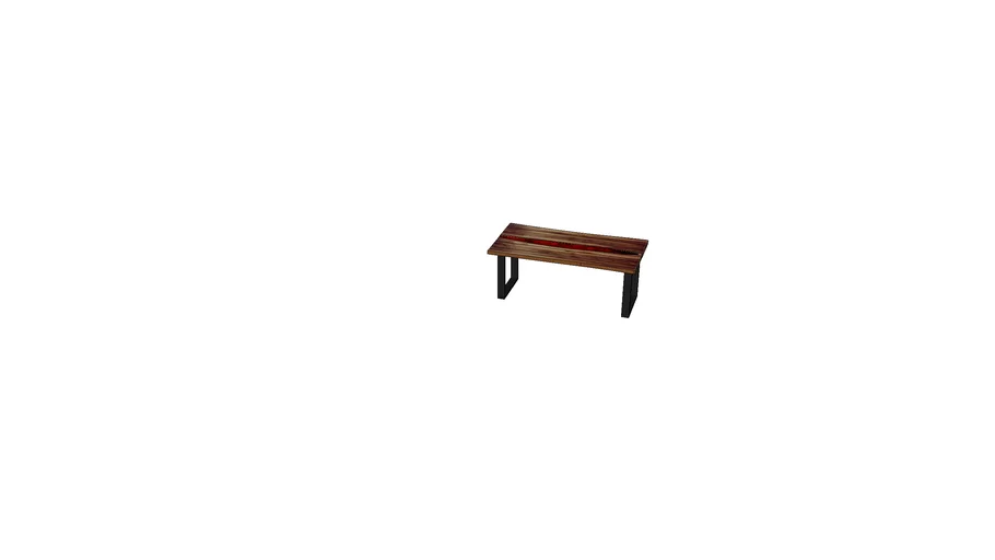 red epoxy walnut table