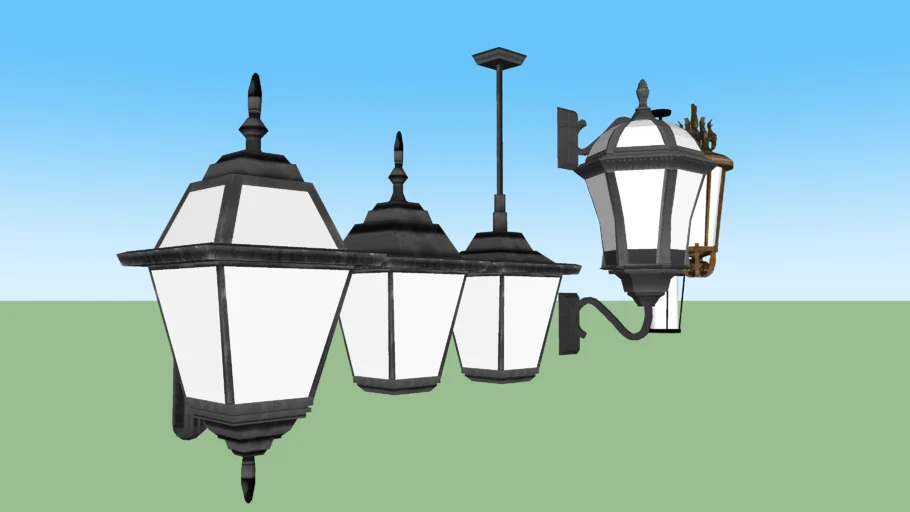 Outdoor wall lantern set