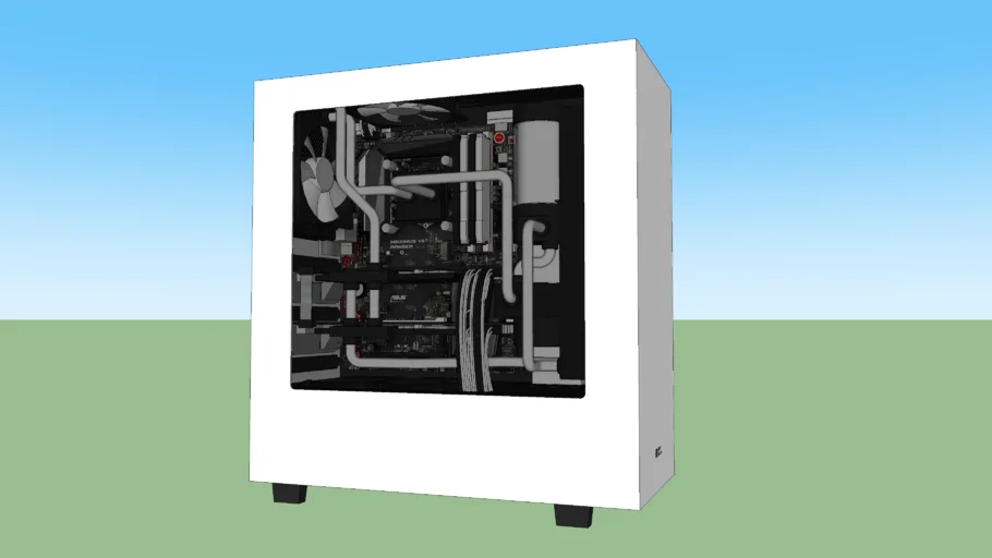 NZXT S340 Black and White Custom Loop PC Build